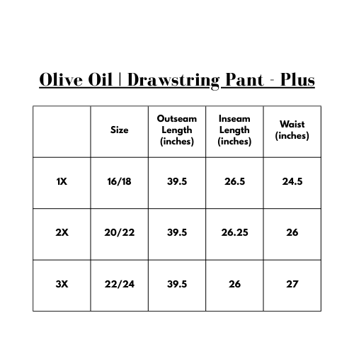 Olive Oil | Drawstring Pant - Plus