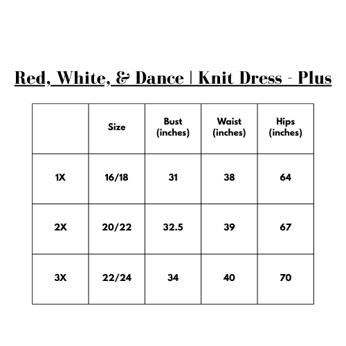 Red, White, & Dance | Knit Dress - Plus