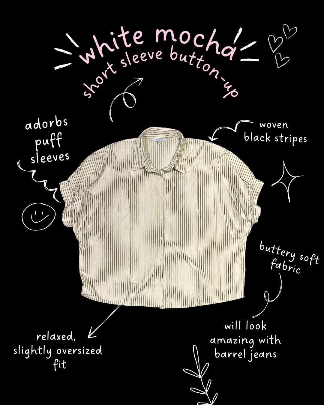 White Mocha | Short Sleeve Button-Up